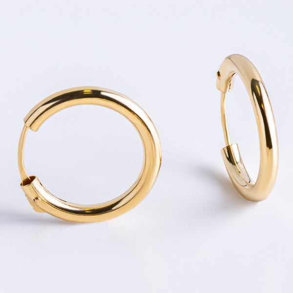 PENDIENTES AROS ORO LISO VIOLETA III 16MM