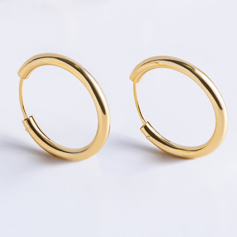 PENDIENTES AROS ORO LISO VIOLETA II 18MM