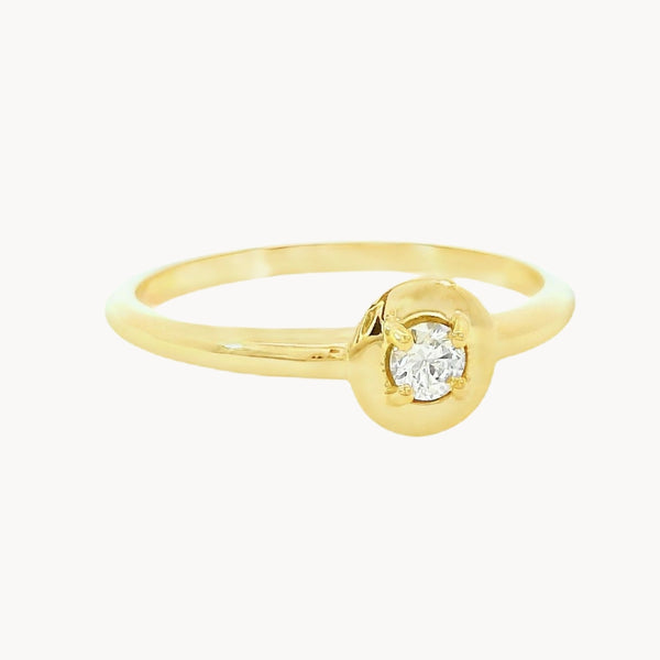 ANILLO SOLITARIO CIRCULO CON DIAMANTE 0.11 QUILATES ALOISIA