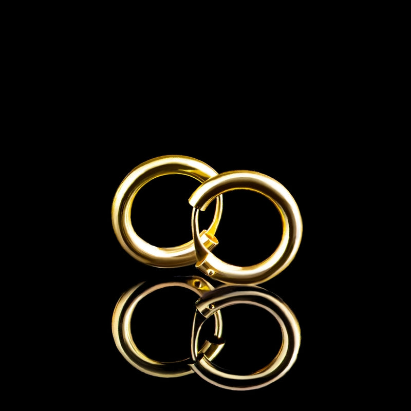 PENDIENTES AROS ORO LISO VIOLETA IV 12MM
