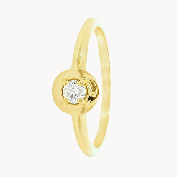 ANILLO SOLITARIO CIRCULO CON DIAMANTE 0.11 QUILATES ALOISIA