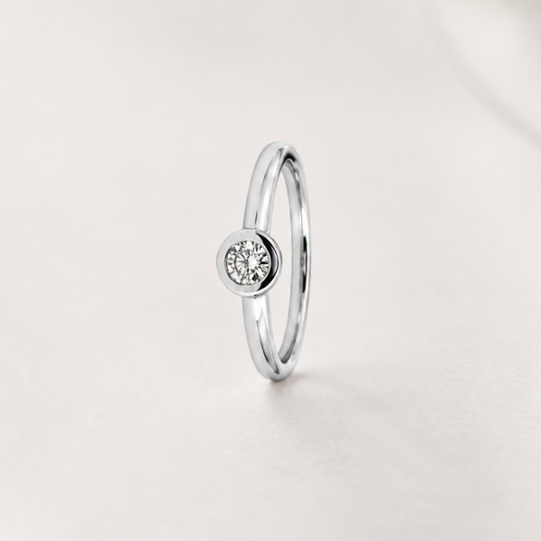 BEZEL-SET DIAMOND SOLITAIRE RING