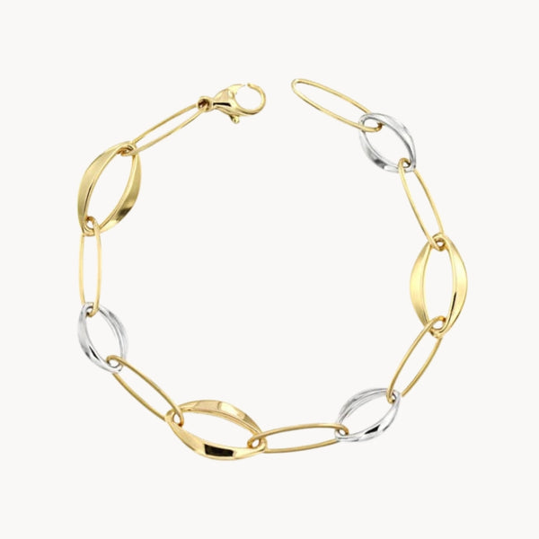 TWO-TONE BRACELET WITH OVAL LINKS