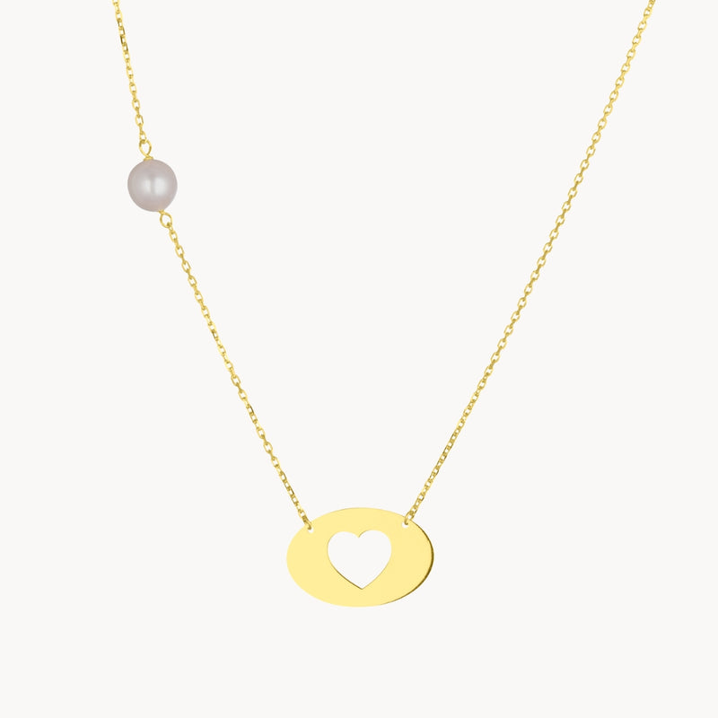 COLLAR CORAZON CON PERLA