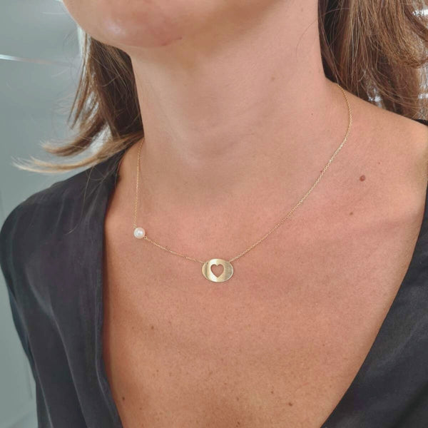 COLLAR CORAZON CON PERLA