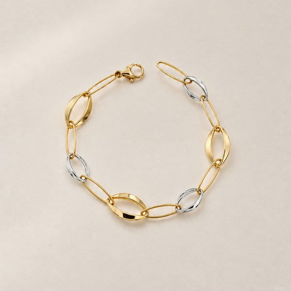 TWO-TONE BRACELET WITH OVAL LINKS