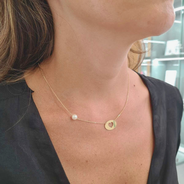 COLLAR CORAZON CON PERLA