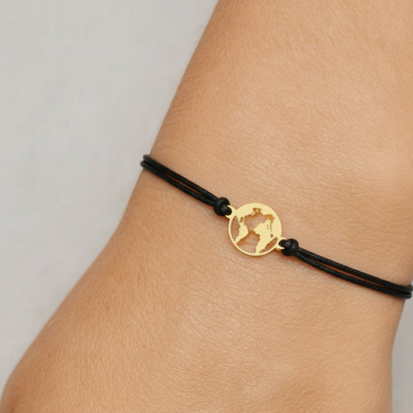 PULSERA MACRAME NEGRO MUNDO