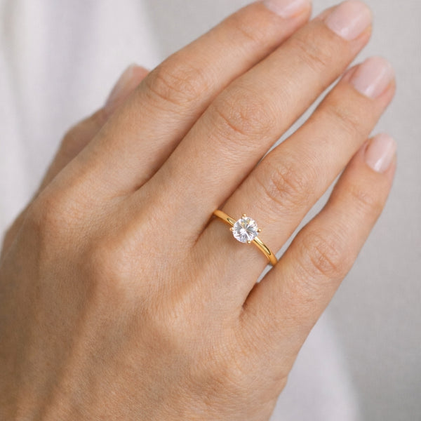 ANILLO SOLITARIO DIAMANTE CREADO 1.010 QUILATES CERTIFICADO IGI