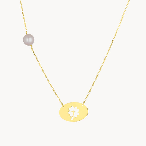 COLLAR TREBOL CON PERLA
