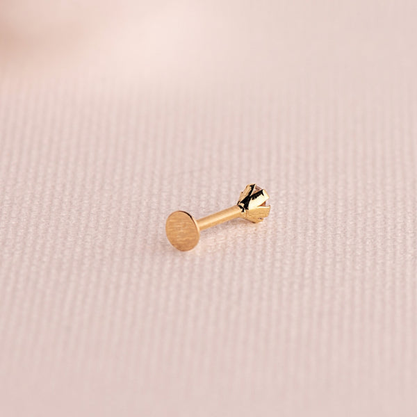 PINK CUBIC ZIRCONIA SIX-PRONG PIERCING
