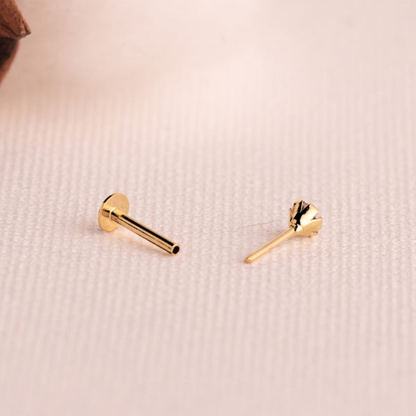 PINK CUBIC ZIRCONIA SIX-PRONG PIERCING