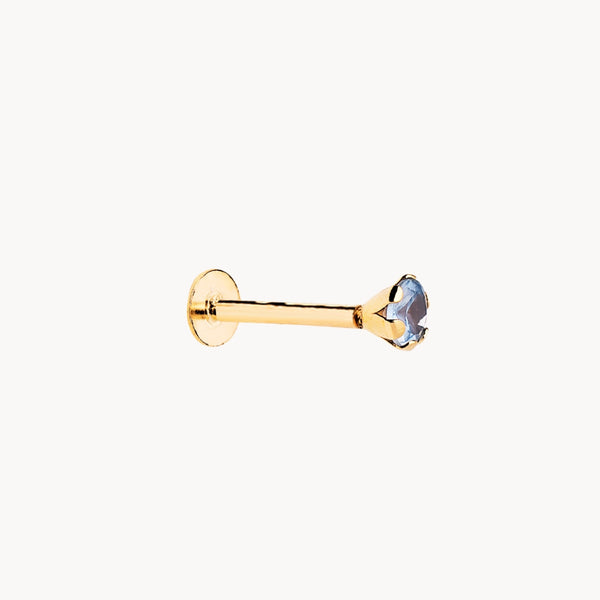 SIX-PRONG BLUE ZIRCONIA PIERCING