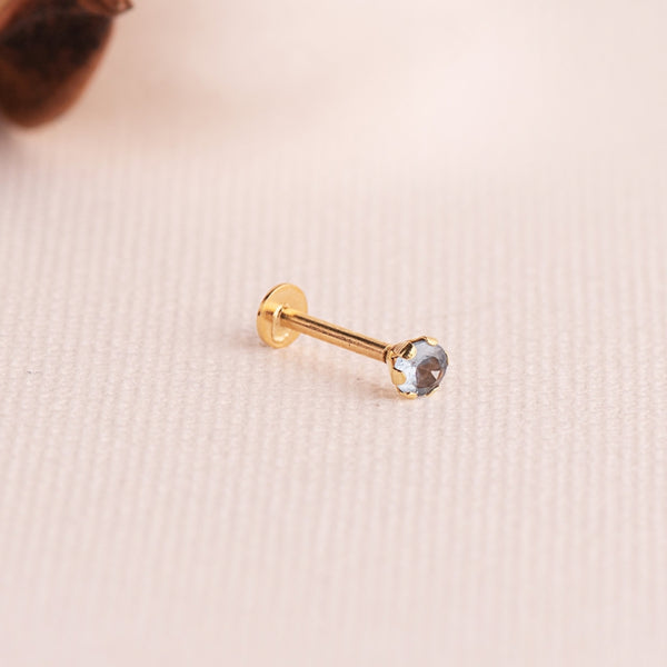 SIX-PRONG BLUE ZIRCONIA PIERCING
