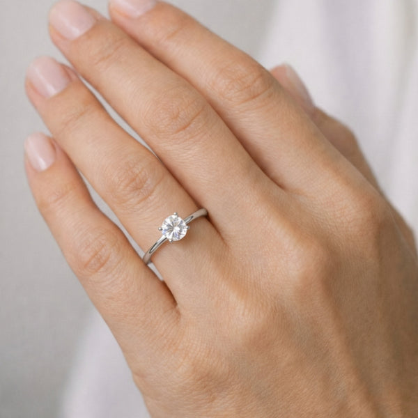 ANILLO SOLITARIO DIAMANTE CREADO 1 QUILATE CERTIFICADO IGI