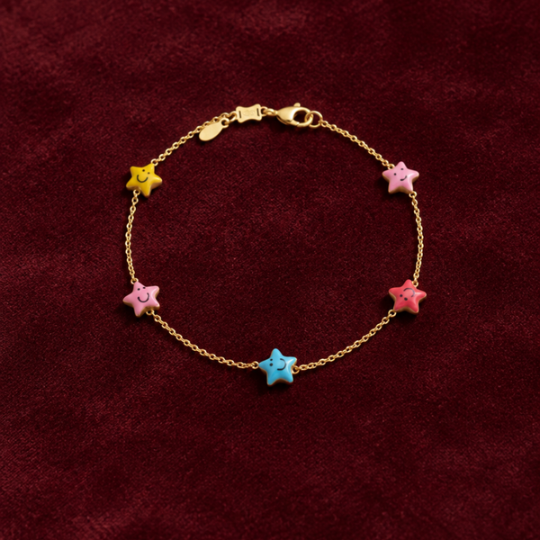PULSERA ESTRELLAS SONRIENTES CON ESMALTE