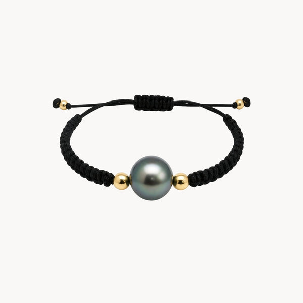 PULSERA MACRAME CON PERLA TAHITI