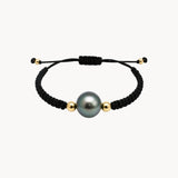 PULSERA MACRAME CON PERLA TAHITI
