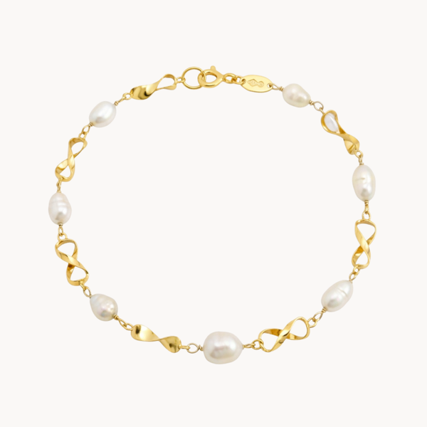 PULSERA ESLABONES CON PERLAS BARROCAS