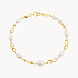 PULSERA ESLABONES CON PERLAS BARROCAS