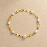 PULSERA ESLABONES CON PERLAS BARROCAS