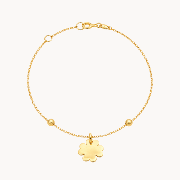 PULSERA TREBOL CON BOLITAS