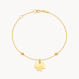 PULSERA TREBOL CON BOLITAS