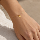 PULSERA TREBOL CON BOLITAS