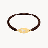 PULSERA MACRAME CHAPA CON GATO
