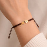 PULSERA MACRAME CHAPA CON GATO II