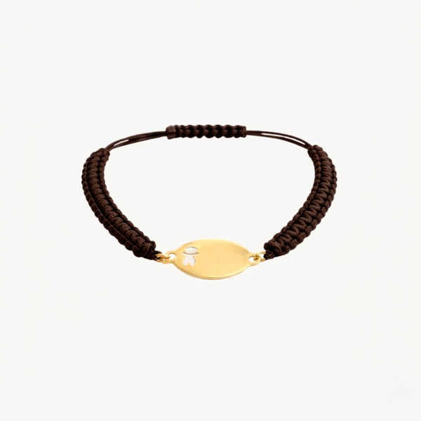 PULSERA MACRAME CHAPA CON NIÑO