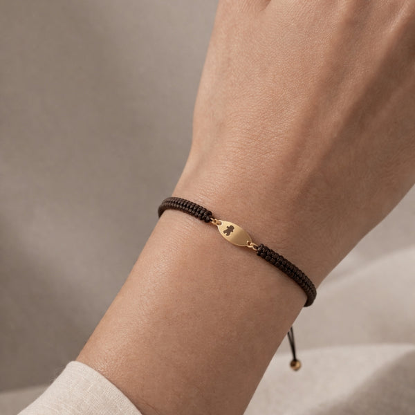 PULSERA MACRAME CHAPA CON NIÑO