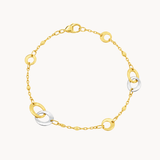 PULSERA BICOLOR AROS ENTRELAZADOS