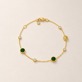 PULSERA CON CIRCONITAS Y ESMALTE VERDE