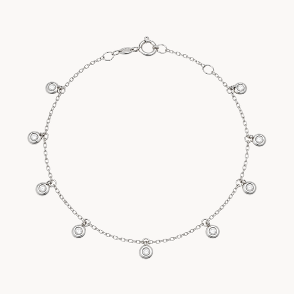 PULSERA CON CIRCONITAS EN CHATON COLGANTES