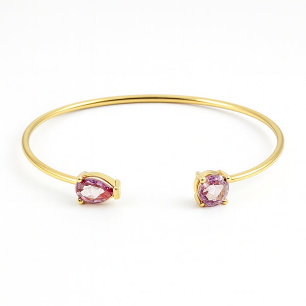 PULSERA TOPACIO ROSA Y AMATISTA AUDRA