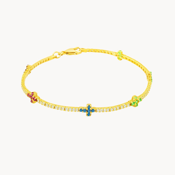 PULSERA RIVIERE CRUCES CON CIRCONITAS TOMMIE