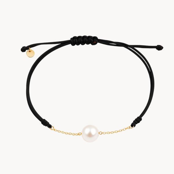 PULSERA MACRAME CADENA Y PERLA JANIE