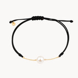 PULSERA MACRAME CADENA Y PERLA JANIE