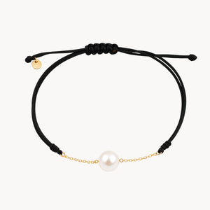 PULSERA MACRAME CADENA Y PERLA JANIE