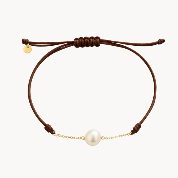 PULSERA MACRAME CADENA Y PERLA JANIE