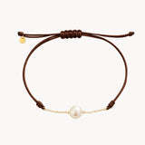 PULSERA MACRAME CADENA Y PERLA JANIE