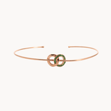 PULSERA RIGIDA DOBLE ARO CON GRANATE TSAVORITAS MARYAM
