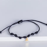 BRACELET INITIAL EN MACRAMÉ AVEC DIAMANT