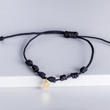 BRACELET INITIAL EN MACRAMÉ AVEC DIAMANT