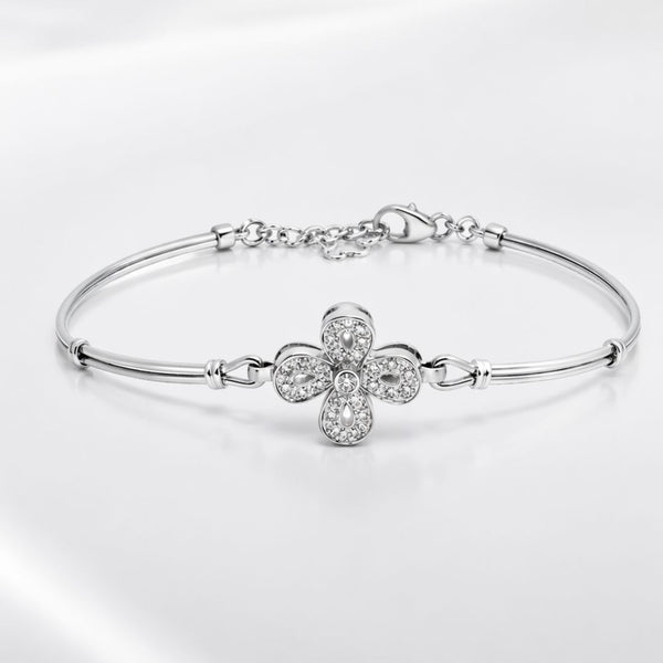 PULSEIRA SEMIRRÍGIDA COM DIAMANTES FLOR KIRAN