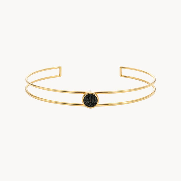 PULSEIRA RÍGIDA COM DIAMANTES NEGROS ATHENA