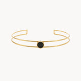 PULSERA RIGIDA CON DIAMANTES NEGROS ATHENA