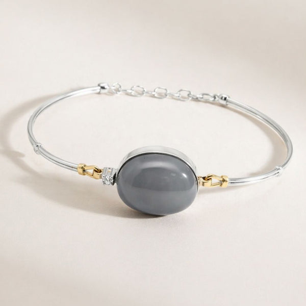 PULSEIRA SEMIRRÍGIDA COM DIAMANTE E PEDRA DA LUA HELMA