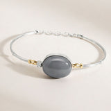 PULSERA SEMIRRÍGIDA CON DIAMANTE Y PIEDRA LUNA HELMA